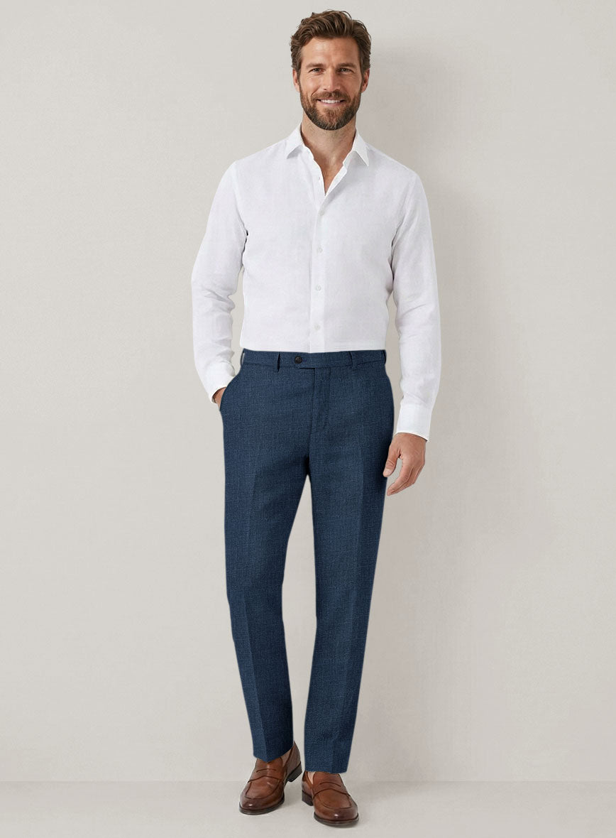 Italian Prato Indigo Blue Linen Suit - StudioSuits