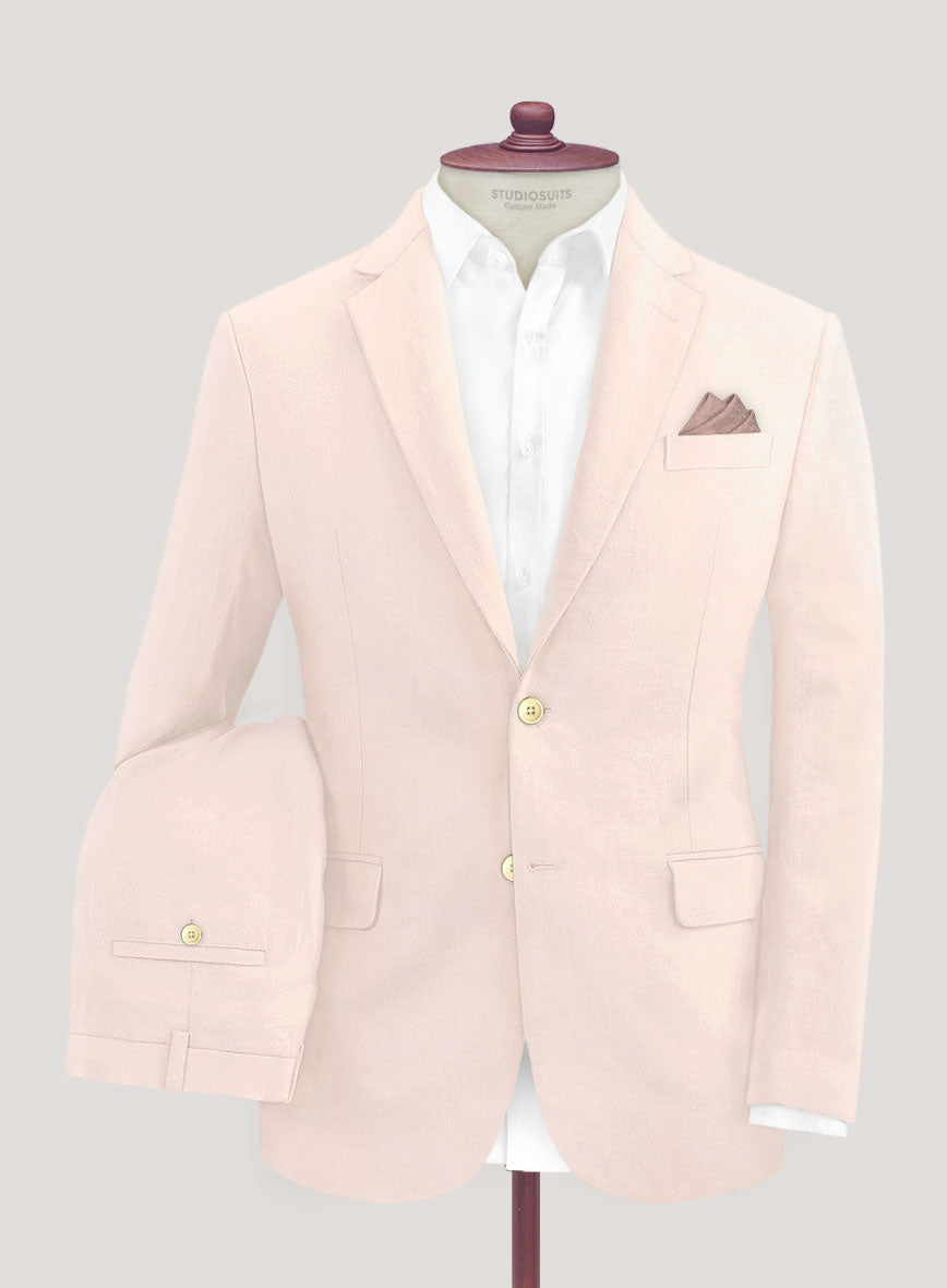 Italian Prato Light Pink Linen Suit - StudioSuits