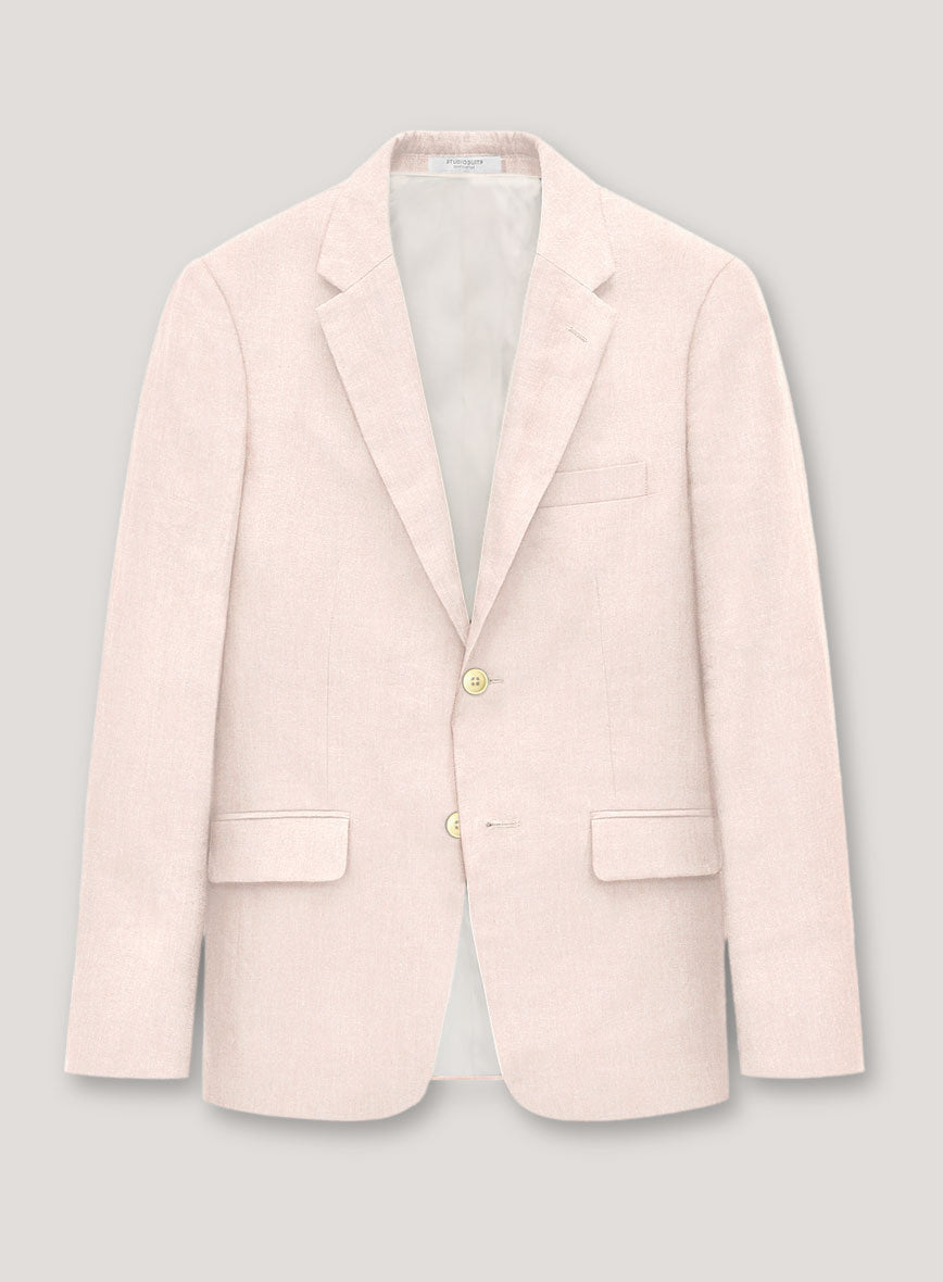 Italian Prato Light Pink Linen Jacket - StudioSuits