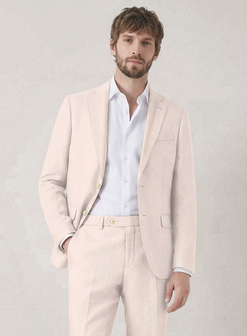 Italian Prato Light Pink Linen Suit - StudioSuits