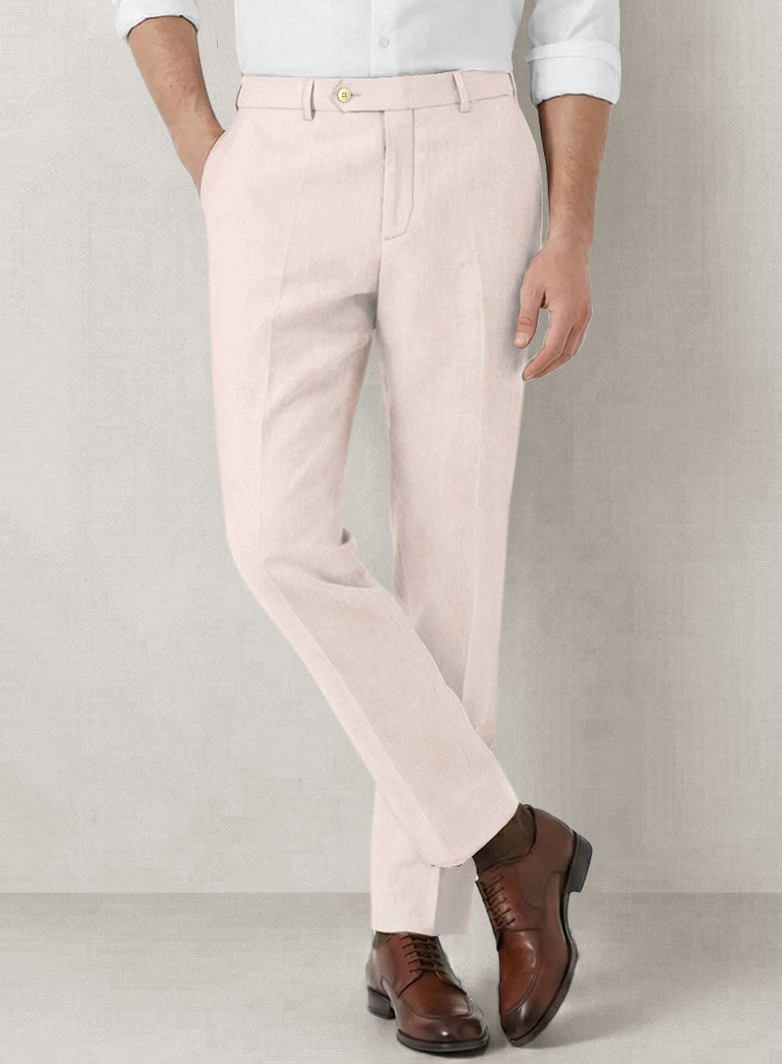 Italian Prato Light Pink Linen Suit - StudioSuits
