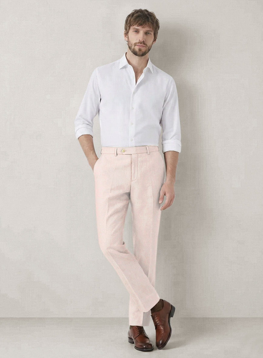 Italian Prato Light Pink Linen Suit - StudioSuits