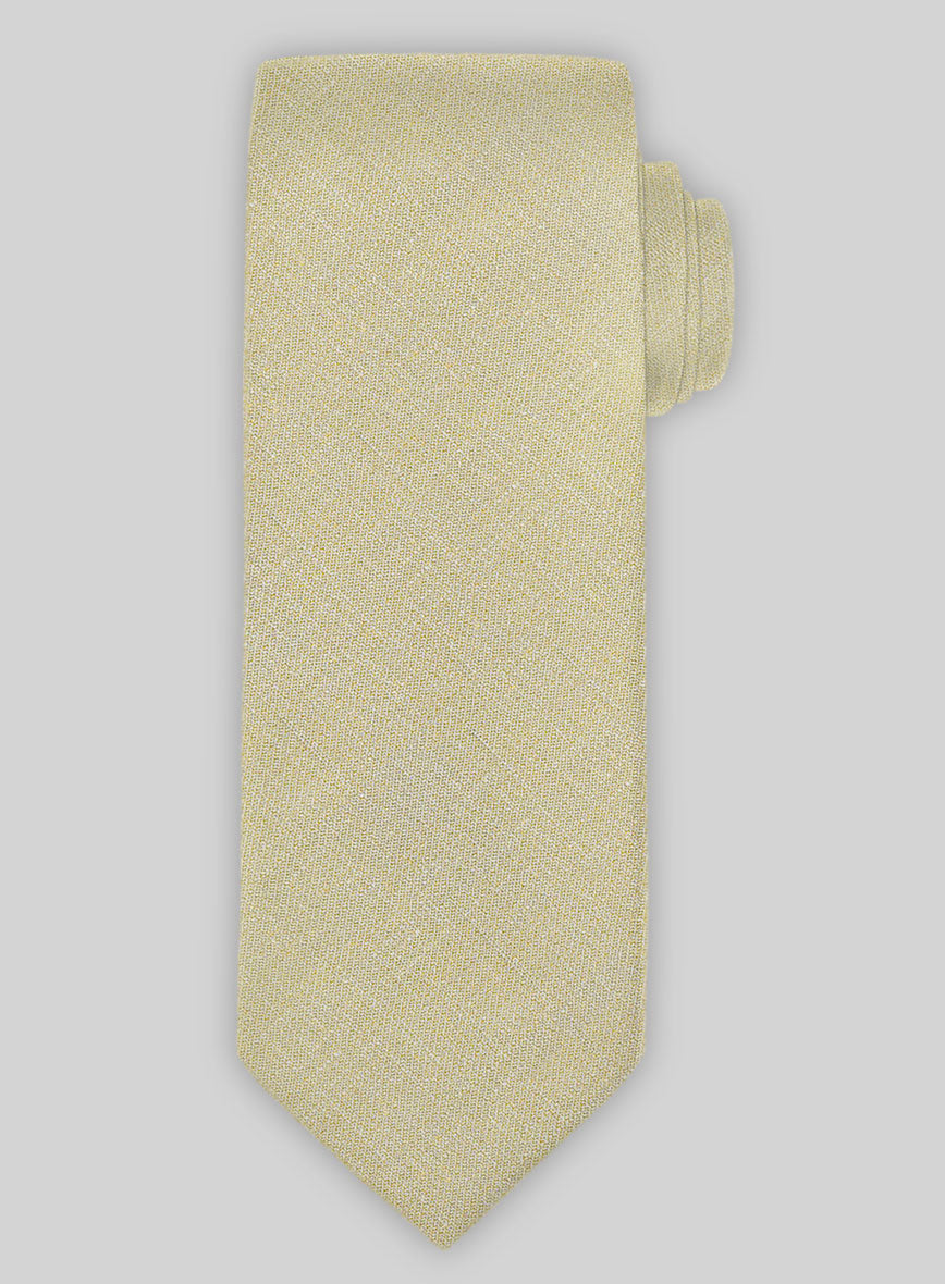 Italian Prato Linen Tie - Khaki - StudioSuits
