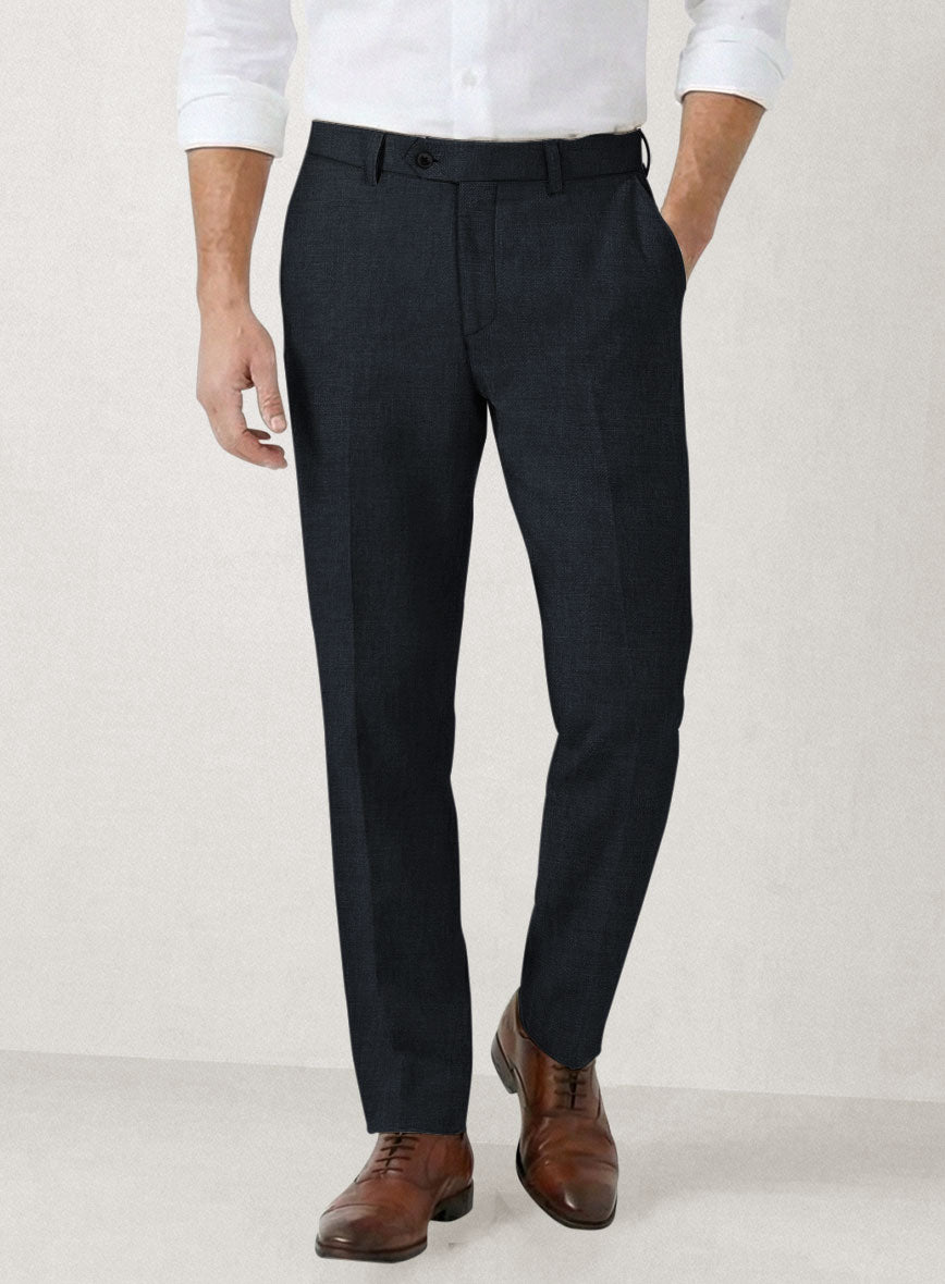Italian Prato Midnight Linen Pants - StudioSuits