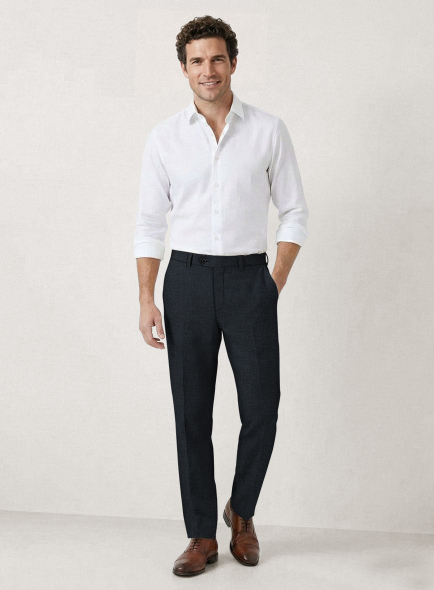 Italian Prato Midnight Linen Pants - StudioSuits