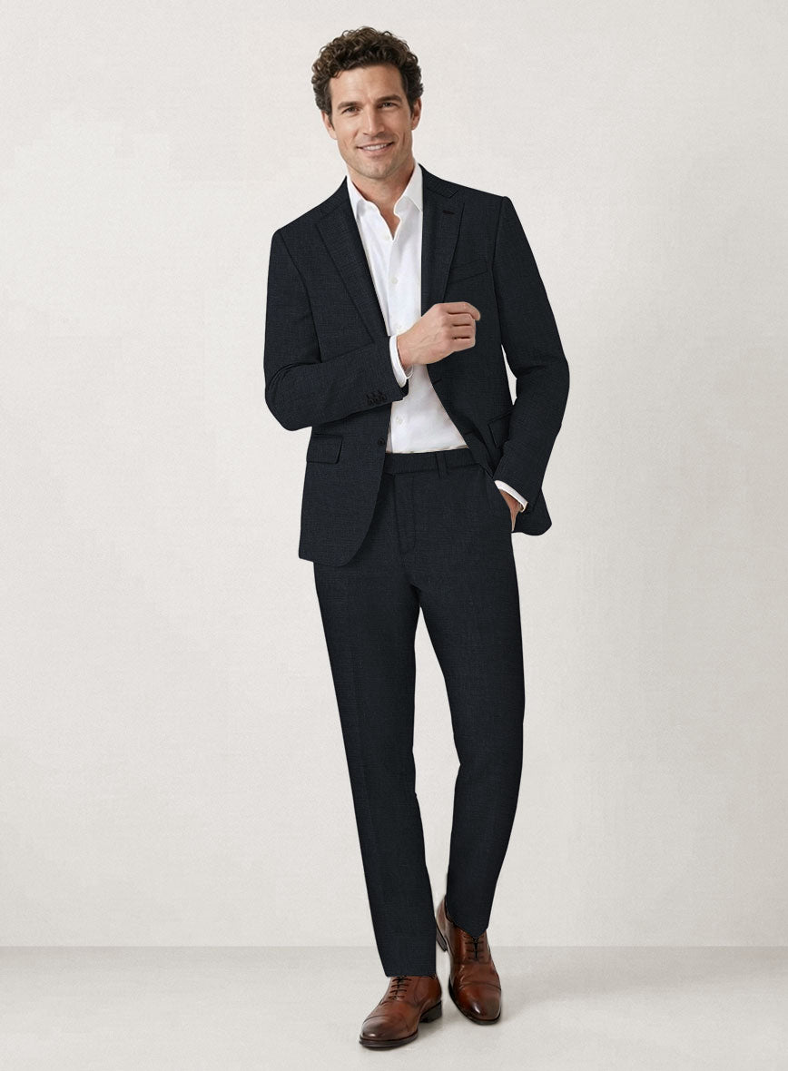 Italian Prato Midnight Linen Suit - StudioSuits