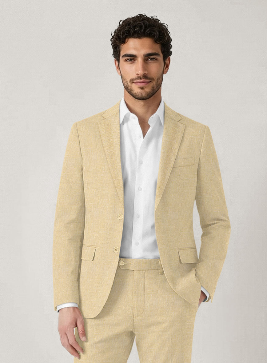 Italian Prato Musk Linen Jacket - StudioSuits