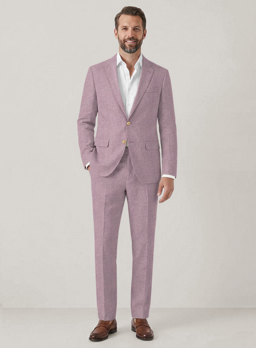 Italian Prato Orchid Mist Linen Suit - StudioSuits