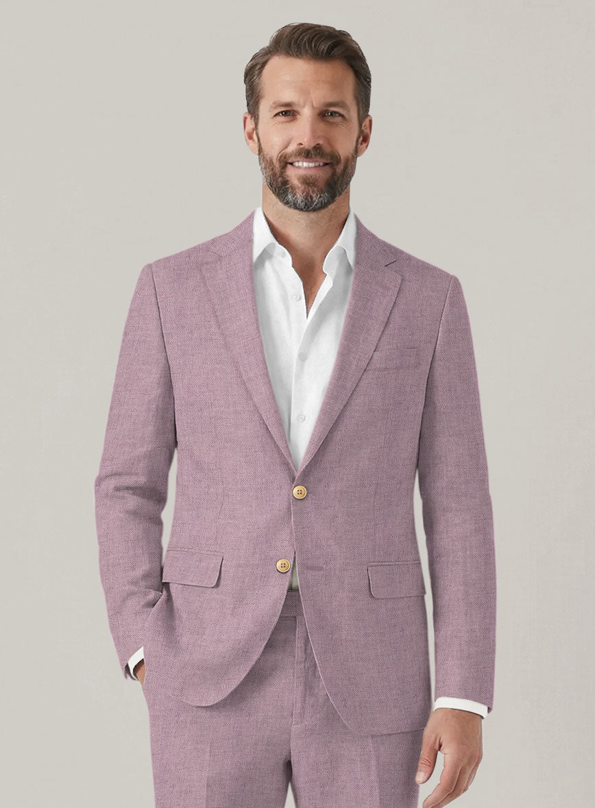 Italian Prato Orchid Mist Linen Suit - StudioSuits