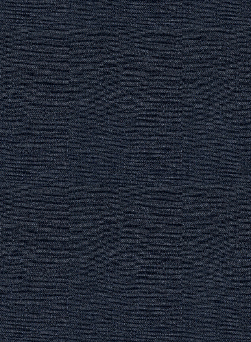 Italian Prato Oxford Blue Linen Bomber Jacket - StudioSuits