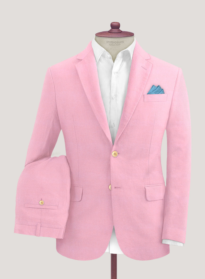 Italian Prato Pink Linen Suit - StudioSuits