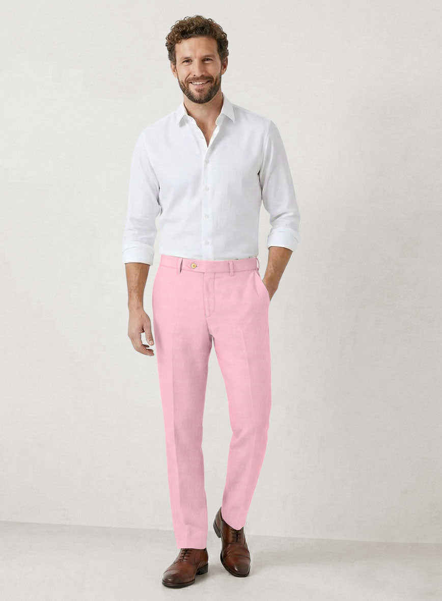 Italian Prato Pink Linen Suit - StudioSuits