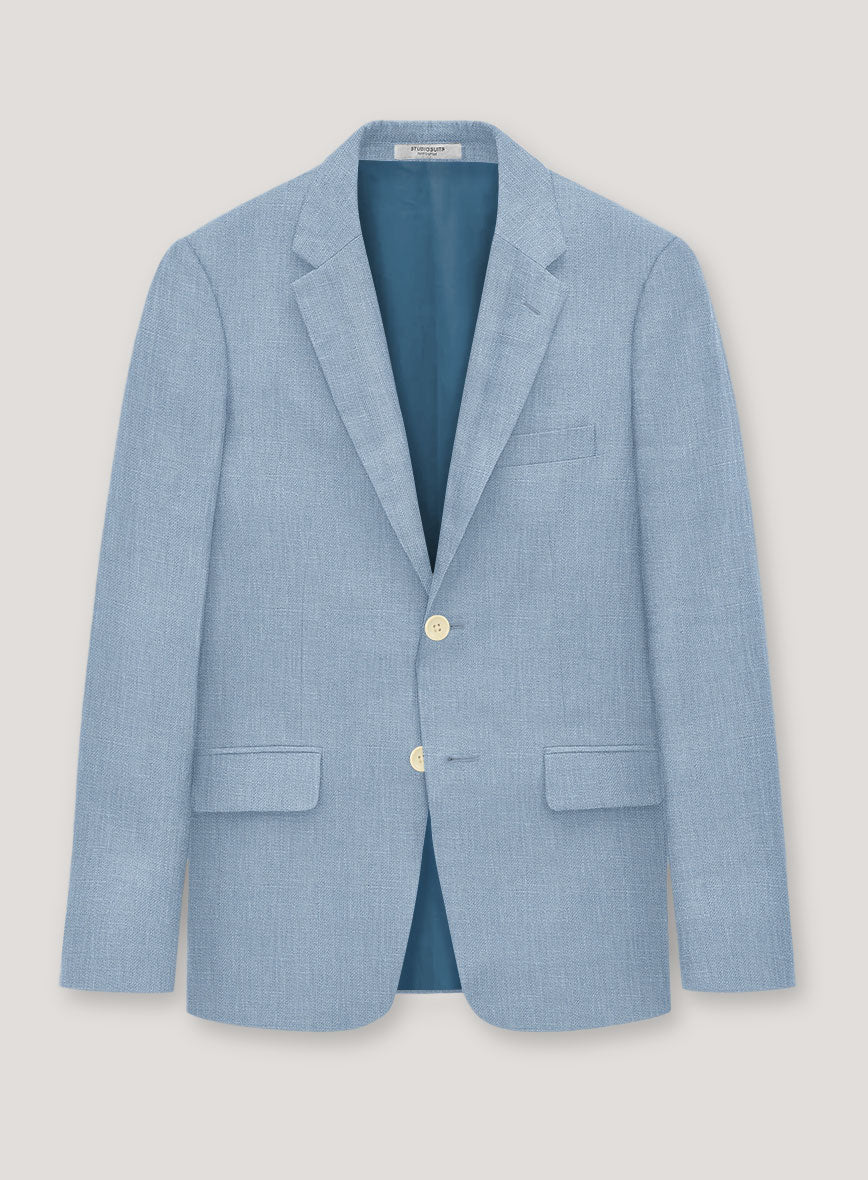 Italian Prato Powder Blue Linen Jacket - StudioSuits