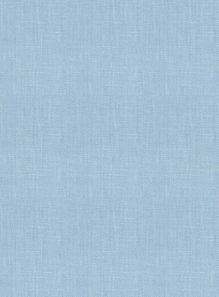 Italian Prato Powder Blue Linen Pants - StudioSuits