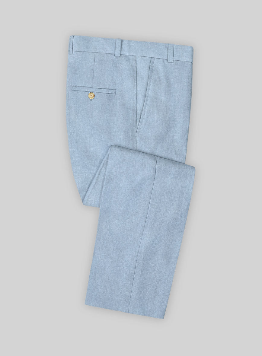 Italian Prato Powder Blue Linen Suit - StudioSuits