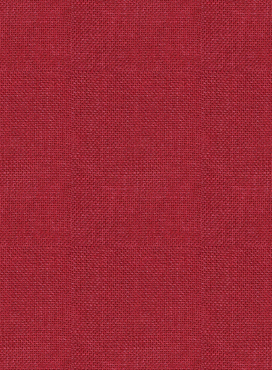 Italian Prato Red Dobby Linen Pants - StudioSuits