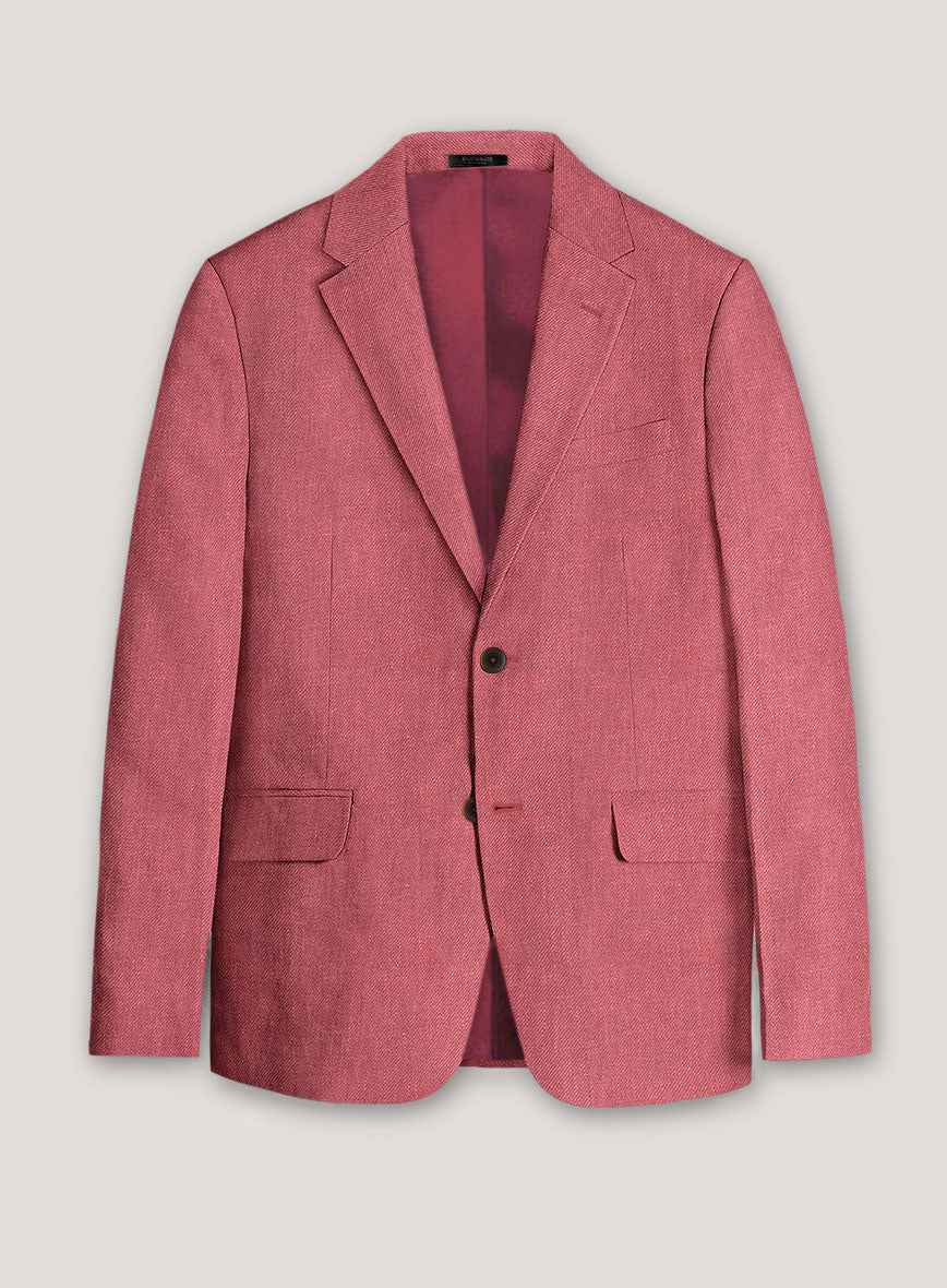 Italian Prato Rosewood Linen Jacket - StudioSuits