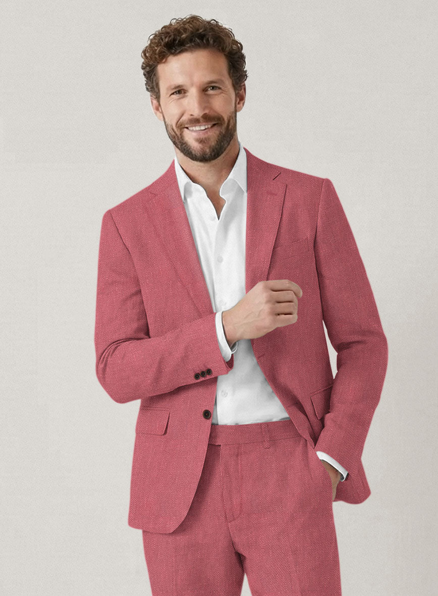 Italian Prato Rosewood Linen Suit - StudioSuits