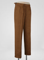 Italian Prato Rust Linen Highland Trousers - StudioSuits