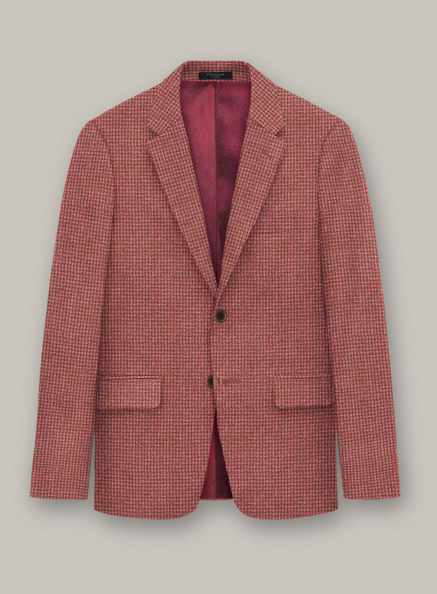 Italian Prato Tango Houndstooth Linen Jacket - StudioSuits