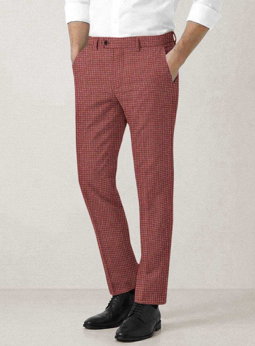 Italian Prato Tango Houndstooth Linen Pants - StudioSuits