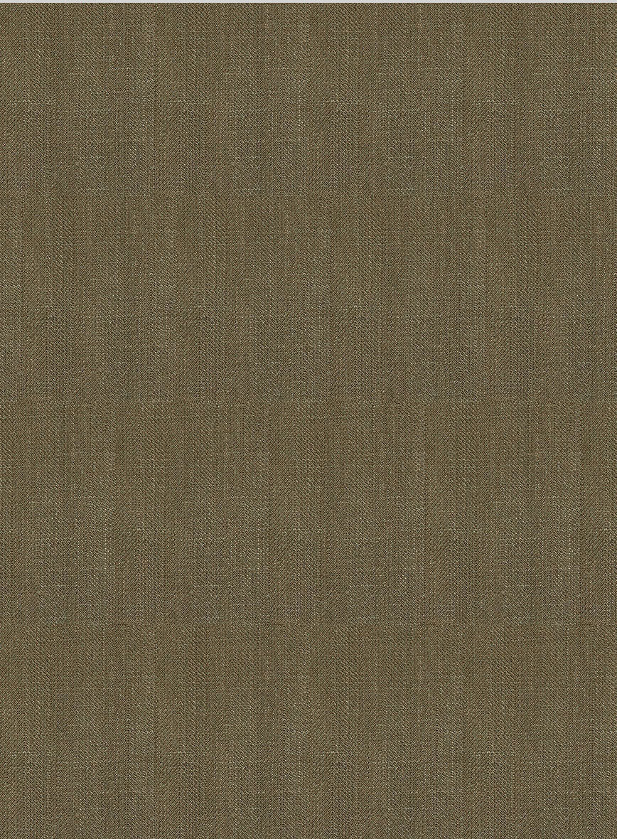 Italian Prato Tan Herringbone Linen Jacket - StudioSuits