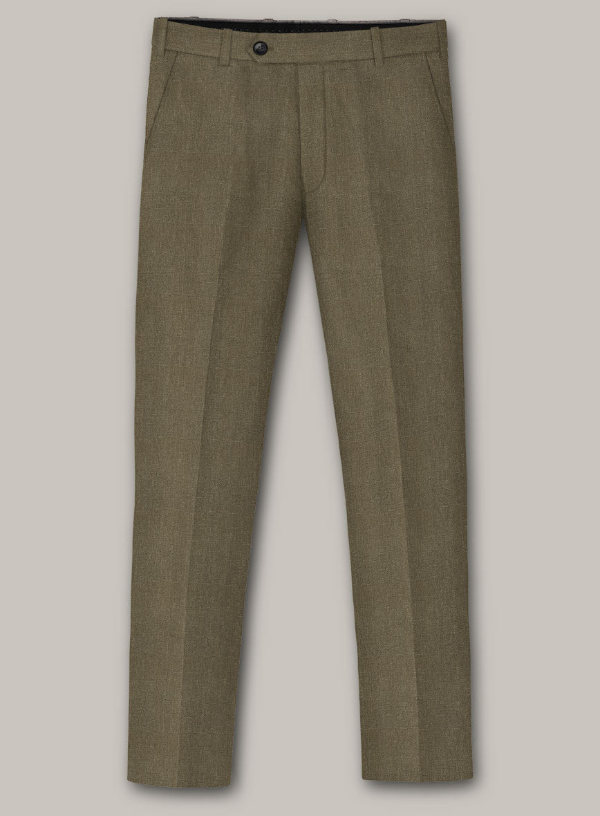 Italian Prato Tan Herringbone Linen Suit - StudioSuits