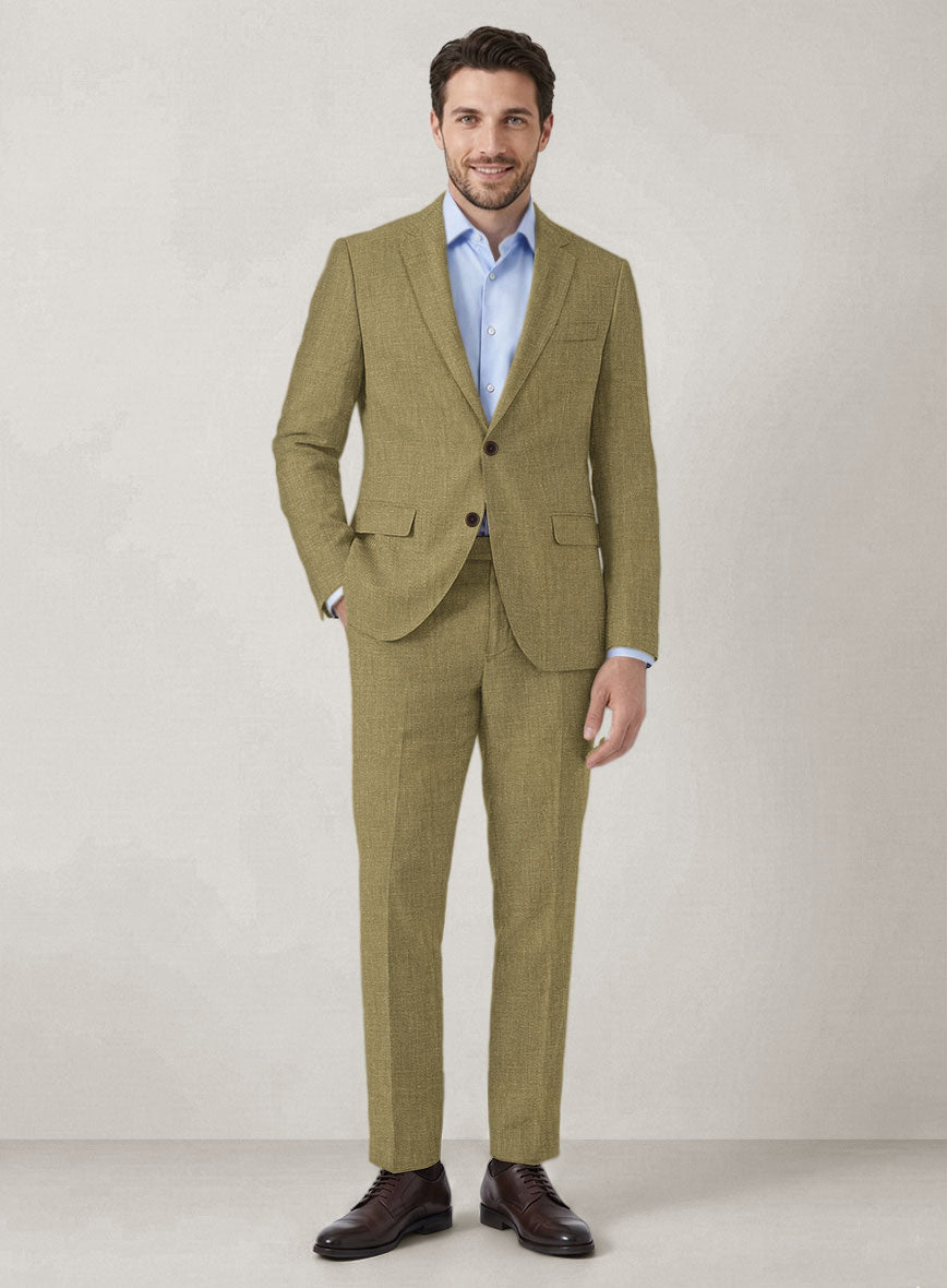 Italian Prato Tan Linen Suit - StudioSuits