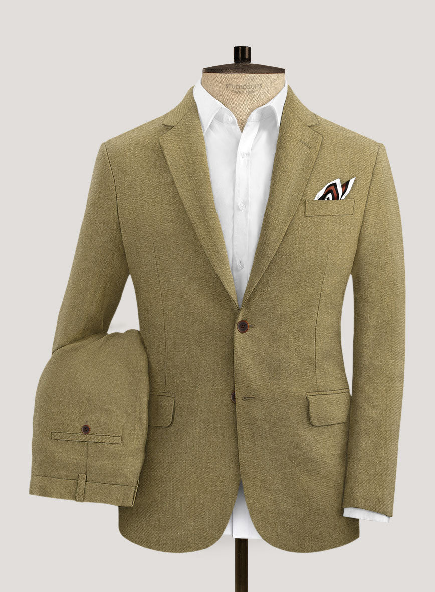 Italian Prato Tan Linen Suit - StudioSuits