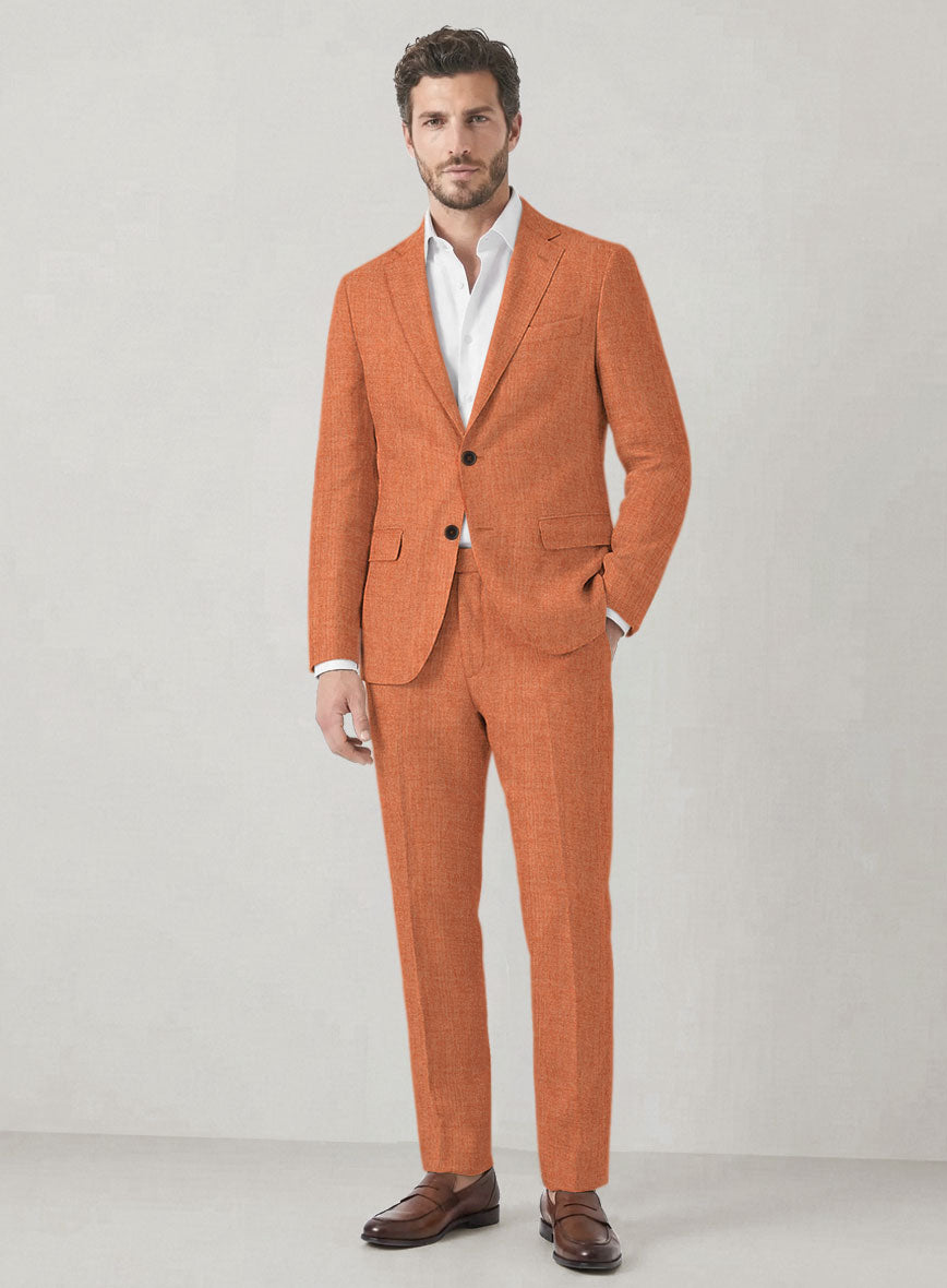 Italian Prato Terracotta Linen Suit - StudioSuits