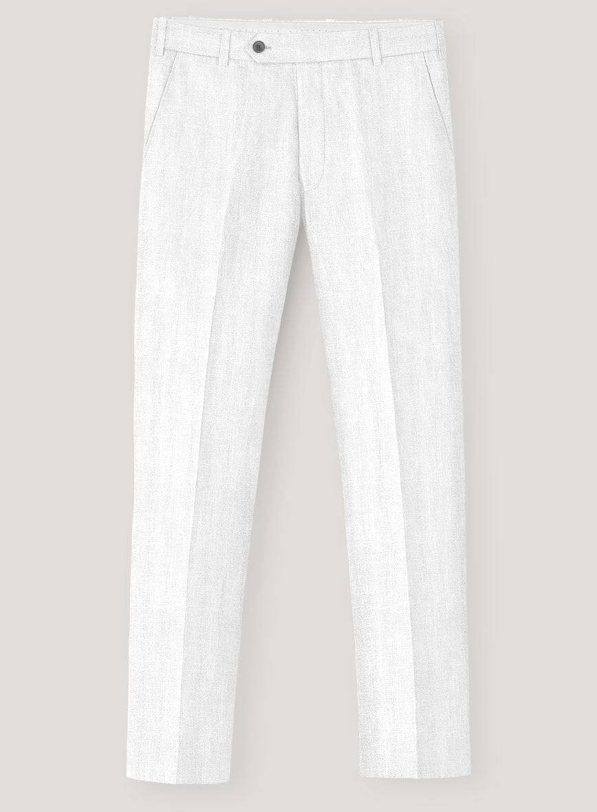 Italian Prato White Herringbone Linen Suit - StudioSuits