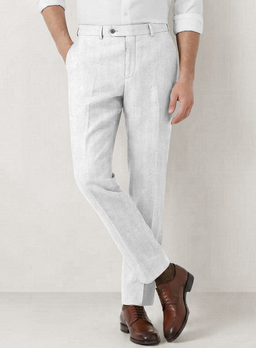 Italian Prato White Herringbone Linen Suit - StudioSuits