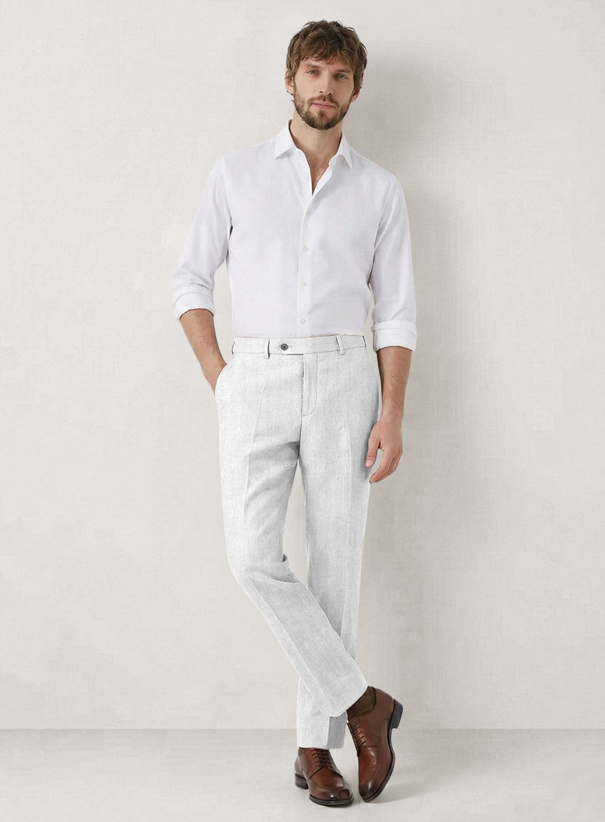Italian Prato White Herringbone Linen Suit - StudioSuits