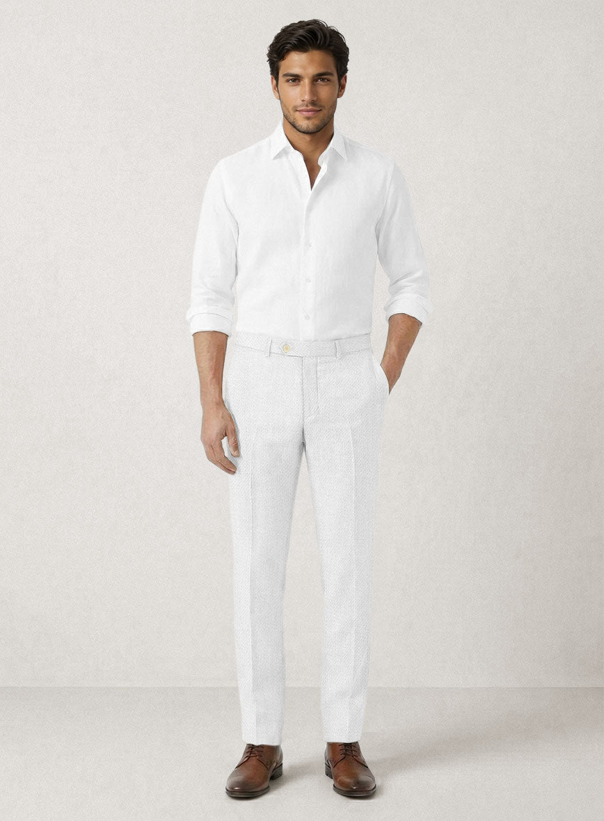Italian Prato White Linen Pants