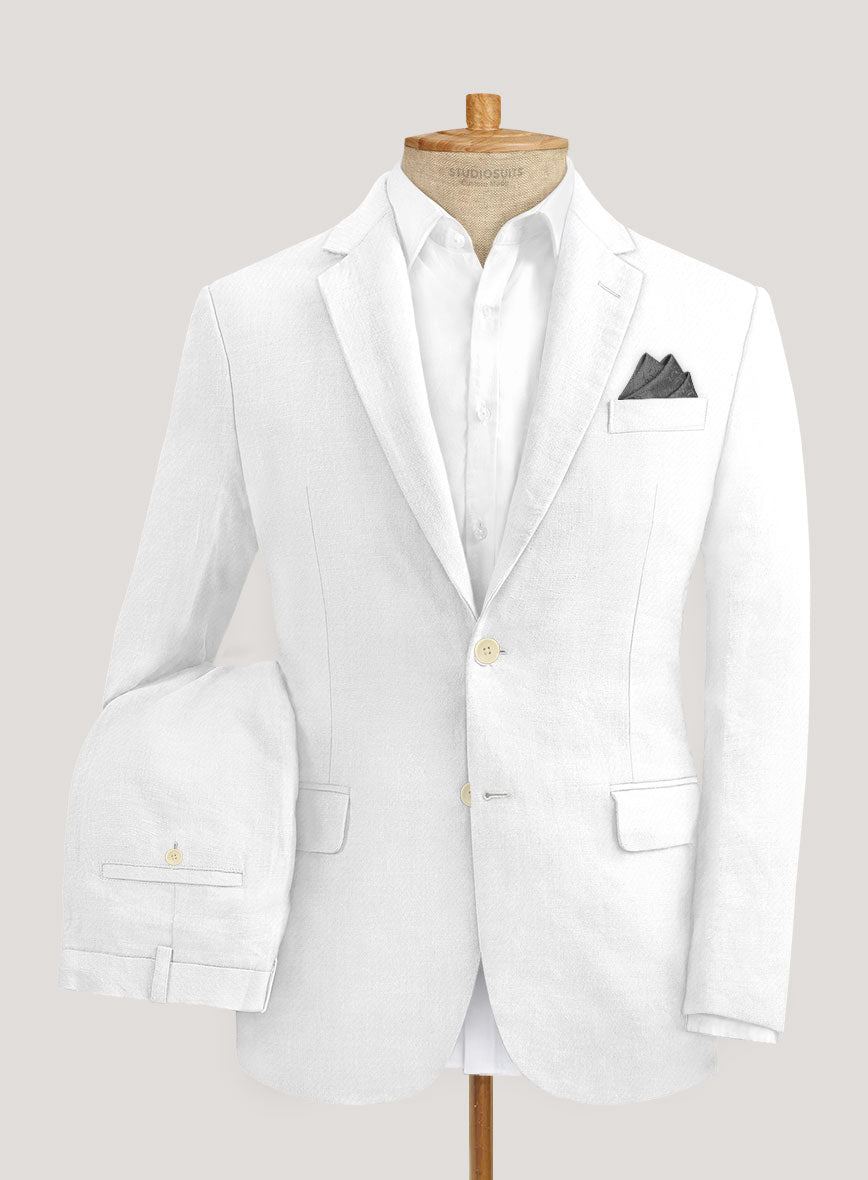 Italian Prato White Linen Suit - StudioSuits
