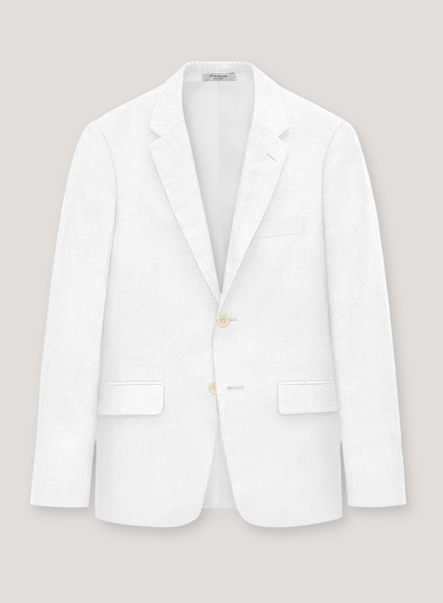 Italian Prato White Linen Jacket - StudioSuits