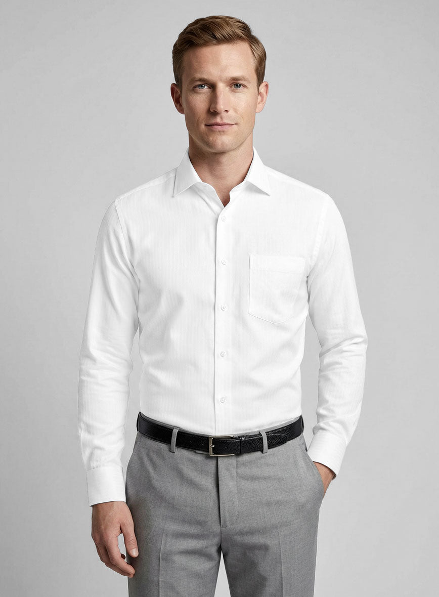 Italian Prisma Herringbone Shirt - StudioSuits