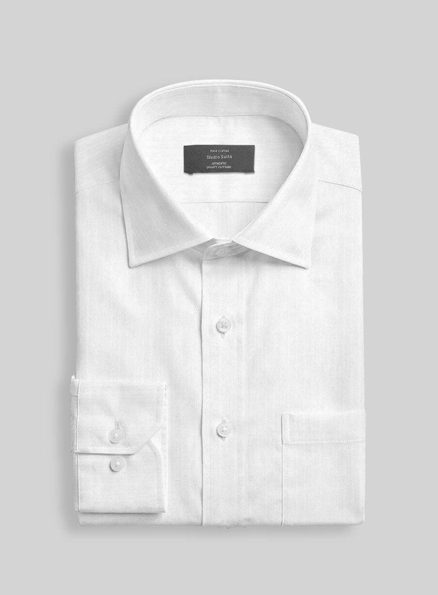 Italian Prisma Herringbone Shirt - StudioSuits