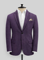 Italian Purple Houndstooth Tweed Jacket - StudioSuits