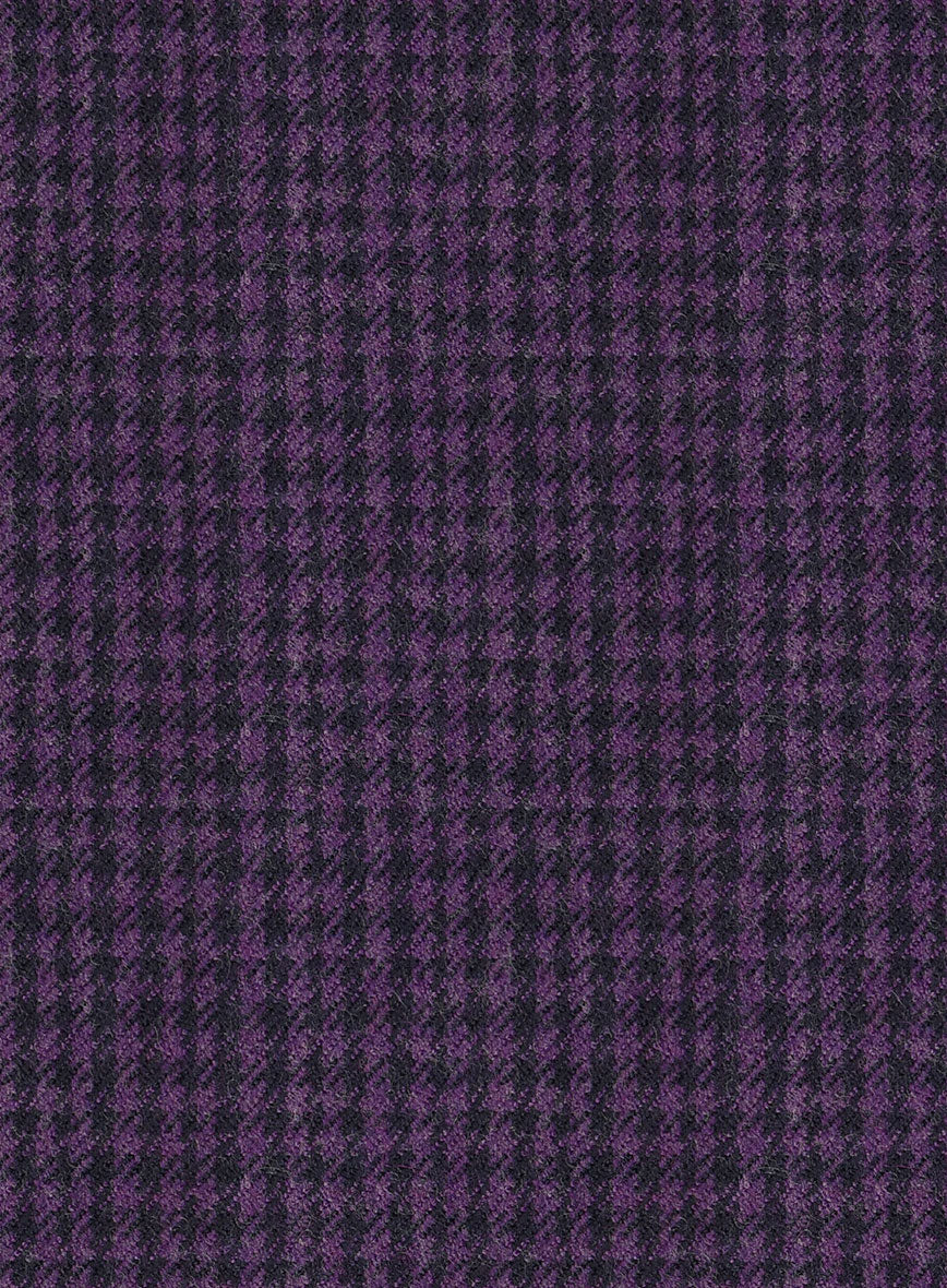 Italian Purple Houndstooth Tweed Jacket - StudioSuits