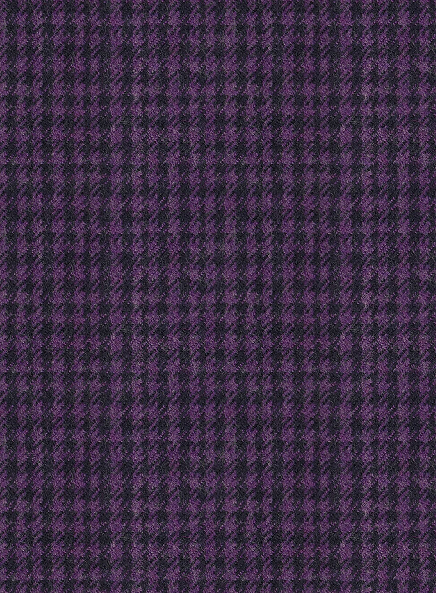 Italian Purple Houndstooth Tweed Pants - StudioSuits