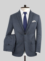 Italian Quelo Blue Twill Flannel Suit - StudioSuits
