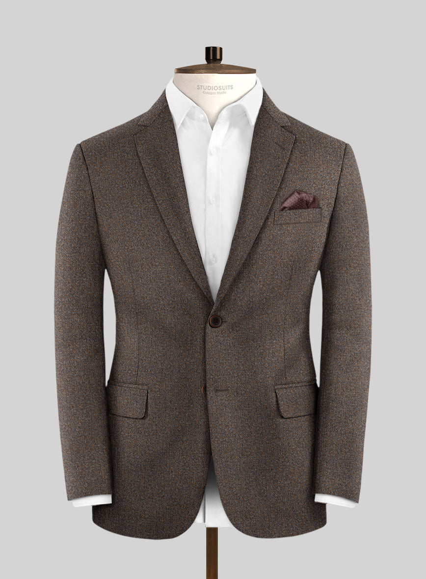 Italian Quelo Brown Twill Flannel Suit - StudioSuits