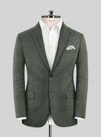 Italian Quelo Green Twill Flannel Jacket - StudioSuits