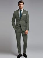 Italian Quelo Green Twill Flannel Suit - StudioSuits