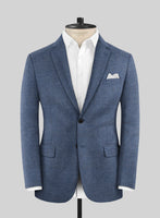 Italian Quelo Indigo Blue Twill Flannel Jacket - StudioSuits