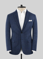 Italian Quelo Lapis Blue Twill Flannel Jacket - StudioSuits