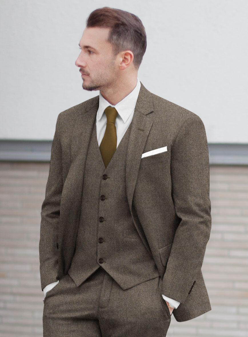 Italian Quelo Rust Brown Twill Flannel Jacket - StudioSuits