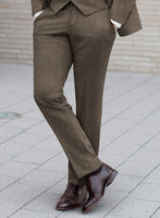 Italian Quelo Rust Brown Twill Flannel Pants - StudioSuits