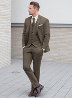Italian Quelo Rust Brown Twill Flannel Suit - StudioSuits